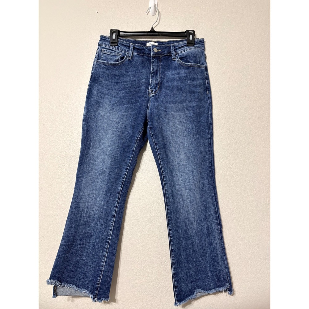 The Fine Print Blue Cropped Bootcut Raw Step Hem Jeans P988CFH-MD 30P